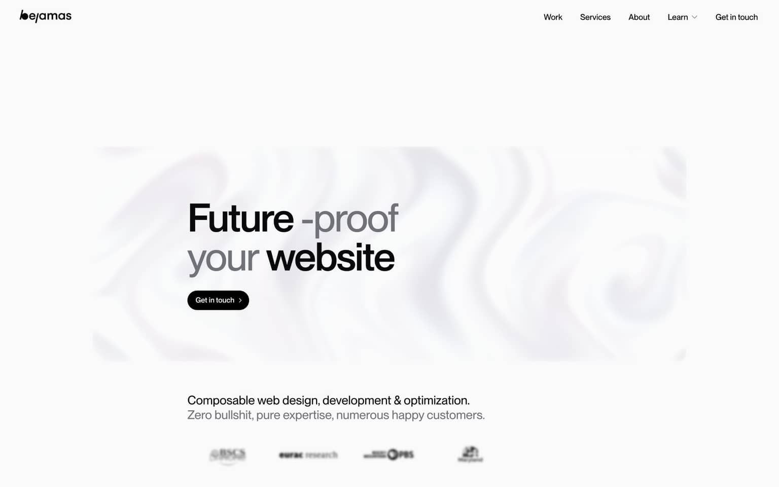 Bejamas's portfolio website