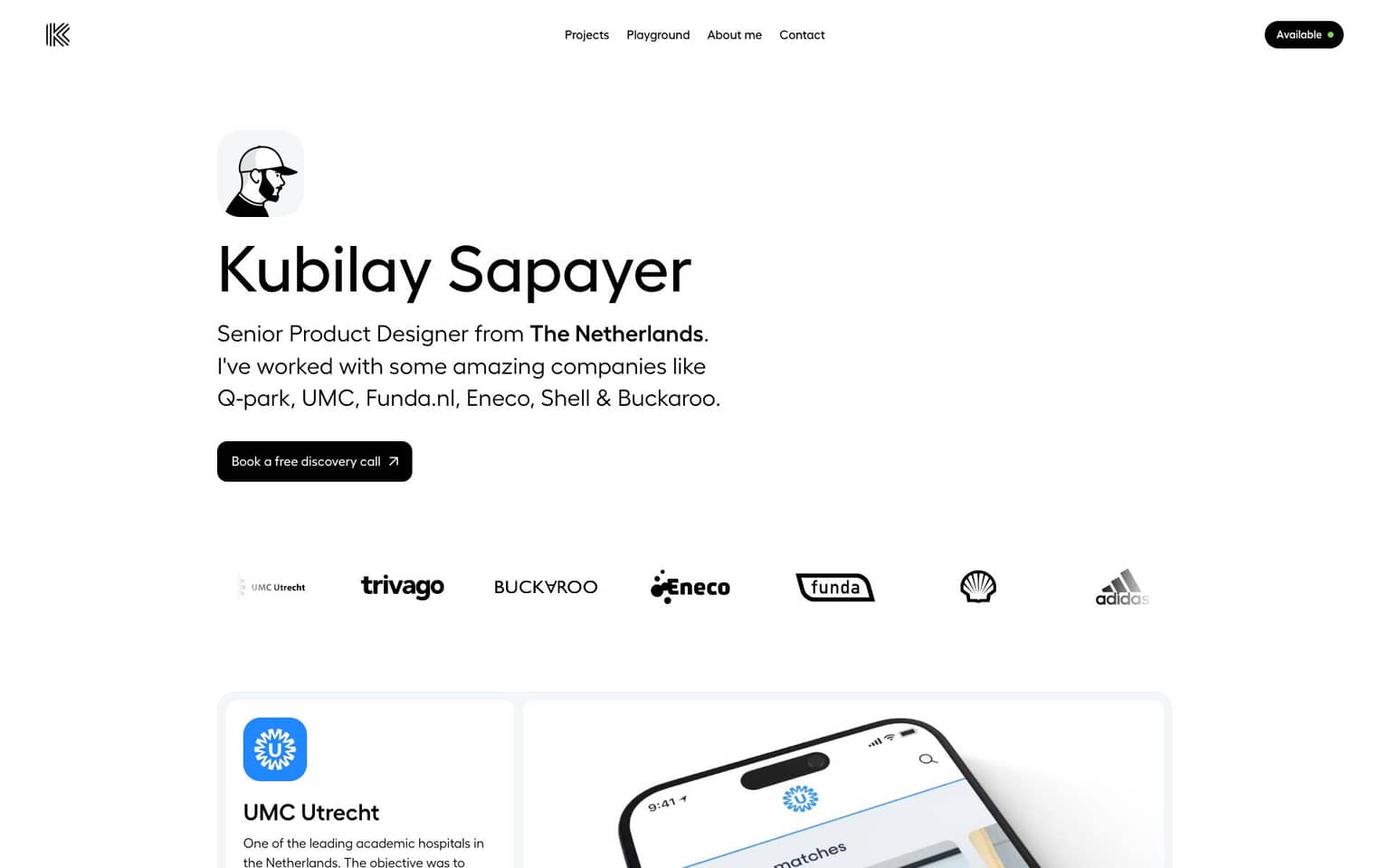 Kubilay Sapayer's portfolio website